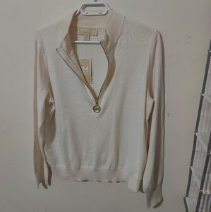 NWT Michael Kors Women's Light 1/2 Zip Front Sweater